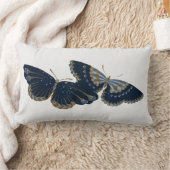2つのヴィンテージ蝶 ランバークッション (ブランケット)