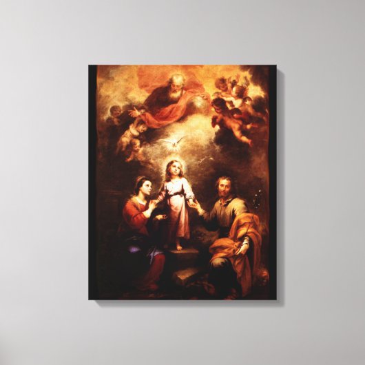 2つの三位一体 – 聖なる家族 – Murillo キャンバスプリント (正面)