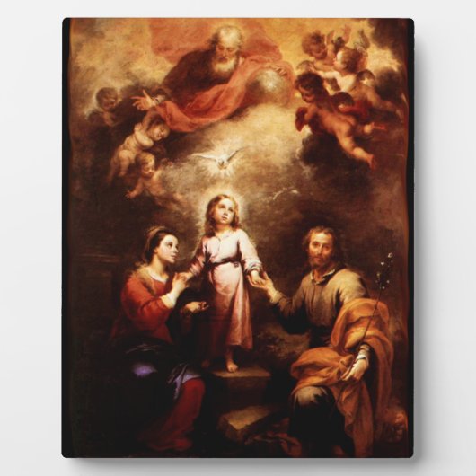 2つの三位一体 – 聖なる家族 – Murillo フォトプラーク (正面)