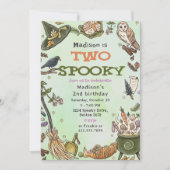 2つの不気味ウィッチハロウィーン2nd誕生日招待状 招待状 (正面)