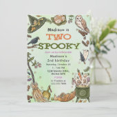 2つの不気味ウィッチハロウィーン2nd誕生日招待状 招待状 (スタンド正面)