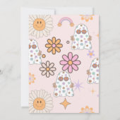 2つの不気味グルーヴィ幽霊ヒッパイハロウィーン誕生日 招待状 (裏面)