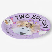 2つの不気味ハロウィン誕生日写真 ペーパープレート (アングル)