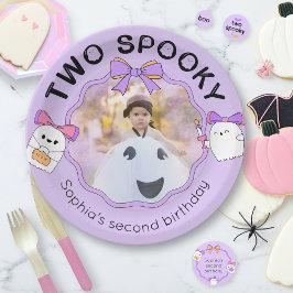 2つの不気味ハロウィン誕生日写真 ペーパープレート