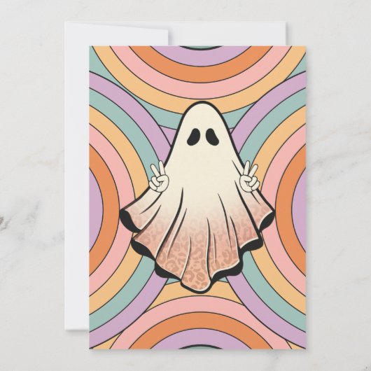 2つの不気味レトロおもしろいハロウィーン2回目の誕生日パーティー 招待状 (裏面)