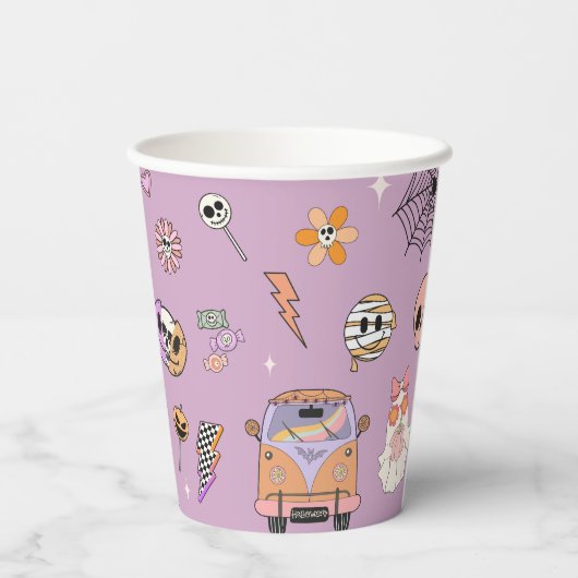 2つの不気味レトロおもしろいハロウィーン2回目の誕生日パーティー 紙コップ (裏面)