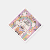 2つの不気味レトロおもしろい第2の誕生日パーティー スタンダードカクテルナプキン (角)