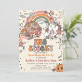 2つの不気味レトロ幽霊ハロウィーン2回目の誕生日 招待状 (スタンド正面)