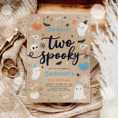2つの不気味ヴィンテージハロウィン幽霊2nd誕生日 招待状