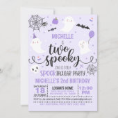 2つの不気味誕生日招待状 – 少女（紫） 招待状 (正面)