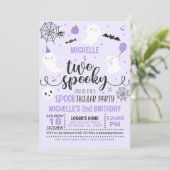 2つの不気味誕生日招待状 – 少女（紫） 招待状 (スタンド正面)