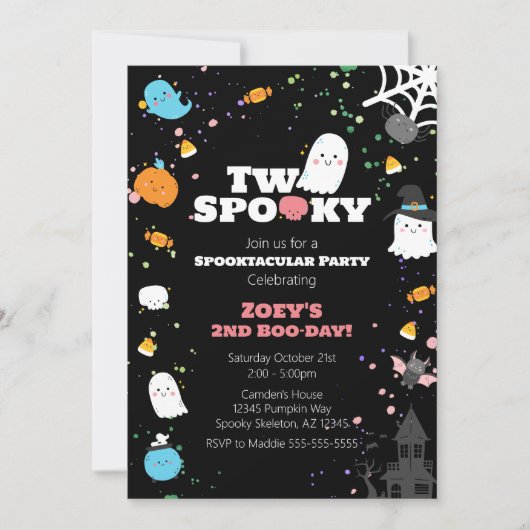 2つの不気味誕生日招待状 招待状 (正面)