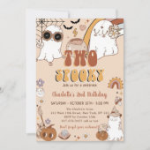 2つの不気味Groovyハロウィーン2nd誕生日パーティー 招待状 (正面)