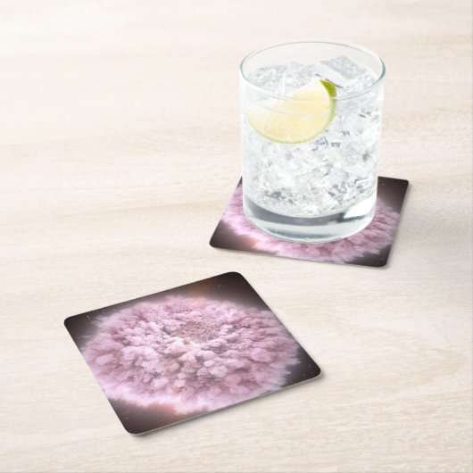 2つの中性子星から集まった破片の雲 スクエアペーパーコースター (インサイチュ)