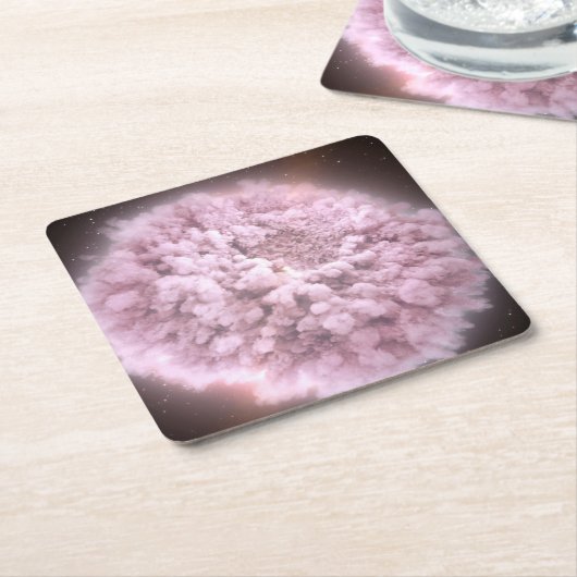 2つの中性子星から集まった破片の雲 スクエアペーパーコースター (アングル)