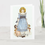 2つの人形を持つ女の子,グリーティングカード カード (正面)
