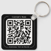 2つの側面あなたのロゴ+ QRコードシンプルビジネスオフィス キーホルダー (裏面)
