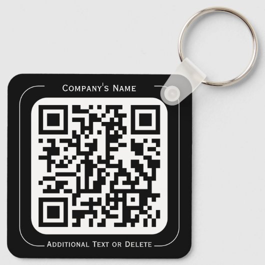 2つの側面あなたのロゴ+ QRコードシンプルビジネスオフィス キーホルダー (裏面)