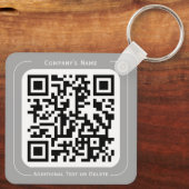 2つの側面あなたのロゴ+ QRコードシンプルビジネスオフィス キーホルダー (裏面)
