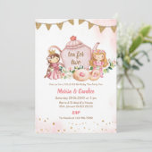 2つの兄弟姉妹複合誕生日招待状 招待状 (スタンド正面)