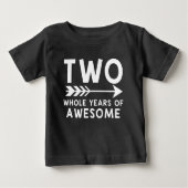 2つの全年間の素晴らしい第2誕生日のワイシャツ ベビーTシャツ (正面)