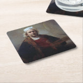 2つの円、レンブラントのセルフポートレイト スクエアペーパーコースター (アングル)