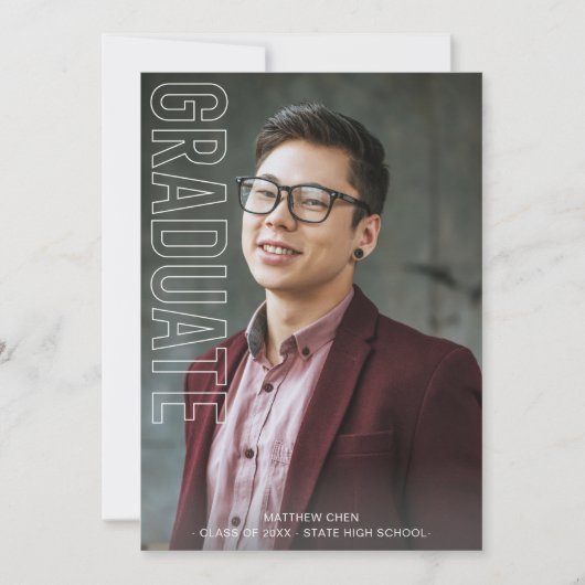 2つの写真おもしろいタイプ研究発表V2 招待状 (正面)