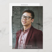 2つの写真おもしろいタイプ研究発表V2 招待状 (正面/裏面)