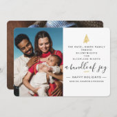 2つの写真とのおもしろいな休日の誕生の発表 招待状 (正面/裏面)