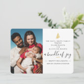 2つの写真とのおもしろいな休日の誕生の発表 招待状 (スタンド正面)