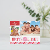 2つの写真のクリスマスの郵便はがき:: メリーで及び明るい2 シーズンポストカード (スタンド正面)