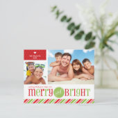 2つの写真のクリスマスの郵便はがき:: メリーで及び明るい3 シーズンポストカード (スタンド正面)