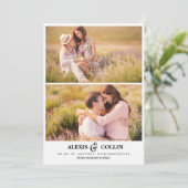 2つの写真のシンプルの保存日付カード セーブザデート (スタンド正面)