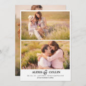 2つの写真のシンプルの保存日付カード セーブザデート (正面/裏面)