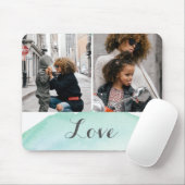 2つの写真のターコイズの水彩画 マウスパッド (マウス)