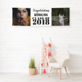 2つの写真の大学院のはっきりしたなお祝い 横断幕 (インサイチュ)