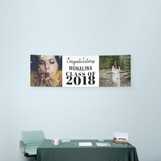2つの写真の大学院のはっきりしたなお祝い 横断幕 (トレードショー)