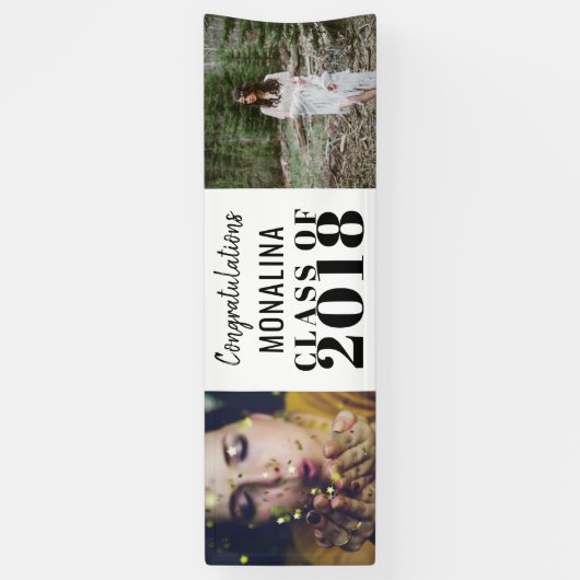 2つの写真の大学院のはっきりしたなお祝い 横断幕 (縦)