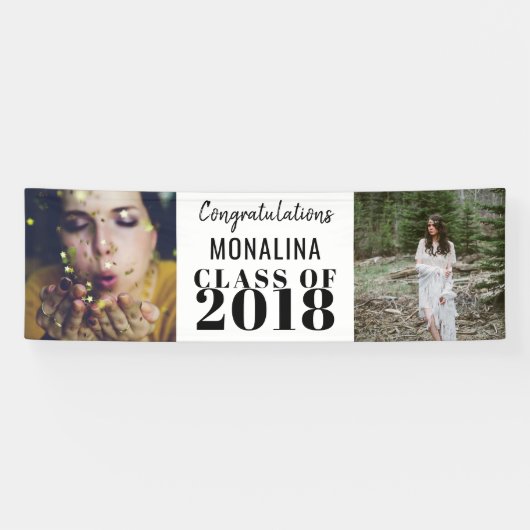 2つの写真の大学院のはっきりしたなお祝い 横断幕 (横)