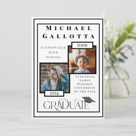 2つの写真の大学院の事実の発表を覚える 招待状 (スタンド正面)