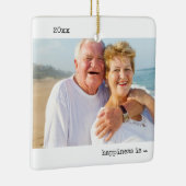 2つの写真の幸せが一緒にミニマル化 セラミックオーナメント (右)