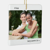 2つの写真の幸せはミニマル婚約したム化 セラミックオーナメント (右)