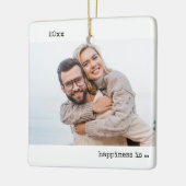 2つの写真の幸せはミニマル結婚したム化 セラミックオーナメント (左)