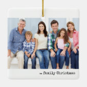 2つの写真の幸せは家族のクリスマスのミニマリスト セラミックオーナメント (裏面)