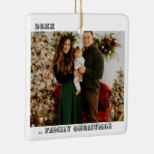 2つの写真の幸せは家族のクリスマスのミニマリスト セラミックオーナメント (右)