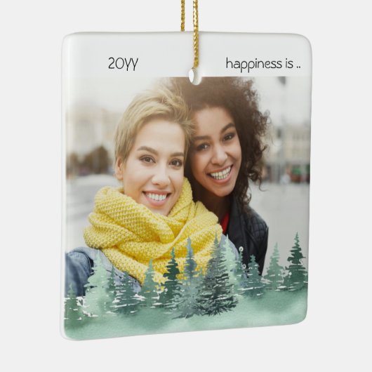 2つの写真の幸せは私の人生の松林の中にある セラミックオーナメント (右)