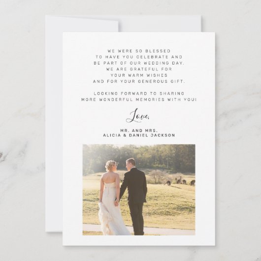 2つの写真の愛感謝していとスクリッ結婚トの感謝していユーザ カード (裏面)