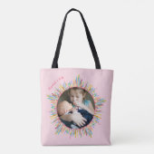 2つの写真を使った抽象的でカラフルなアート オーダーメイドテキスト トートバッグ (裏面)