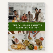 2つの写真グリーンシンプルレシピ ノートブック (正面)