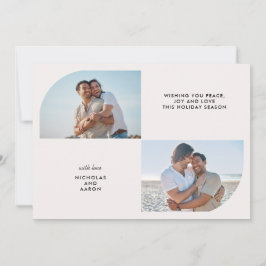 2つの写真ハーフアーチクリスマスクリスマスシンプルの休日 シーズンカード
